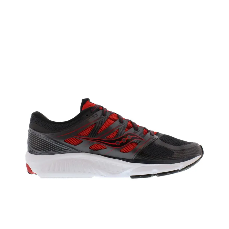 Saucony Zealot ISO Cushioning Anti Slip And Wear Resistant Low Top Running Shoes Men's Black Red-1