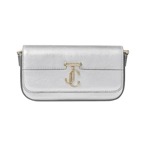 Jimmy Choo Nappa Leather Handbag Shoulder Bag Women's Silver