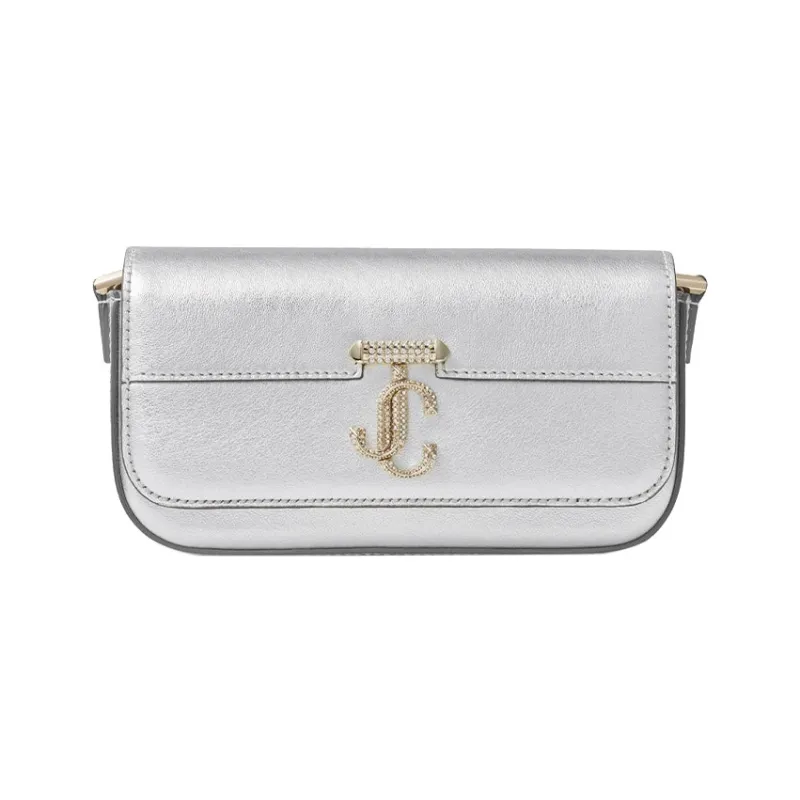 Jimmy Choo Nappa Leather Handbag Shoulder Bag Women's Silver-0