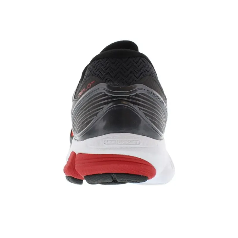 Saucony Zealot ISO Cushioning Anti Slip And Wear Resistant Low Top Running Shoes Men's Black Red-3