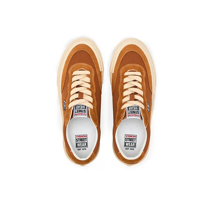 Vision Street Wear Flat Top Low Top Skateboard Shoes Unisex Almond Brown-3