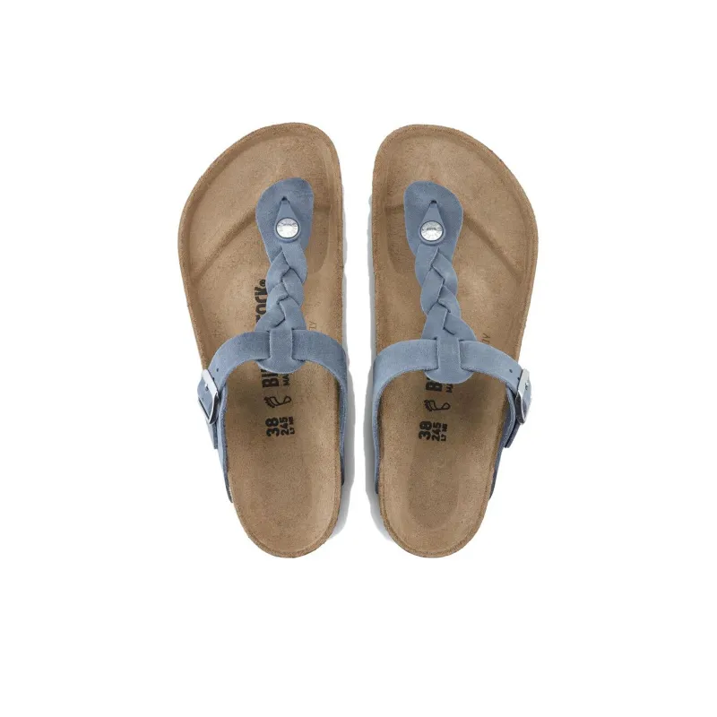 Birkenstock Gizeh Braided Antibacterial Flip Flops Women's Blue-3