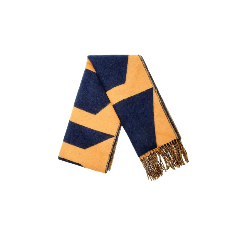 HERMES Cashmere Knit Scarves Unisex Yellow-0