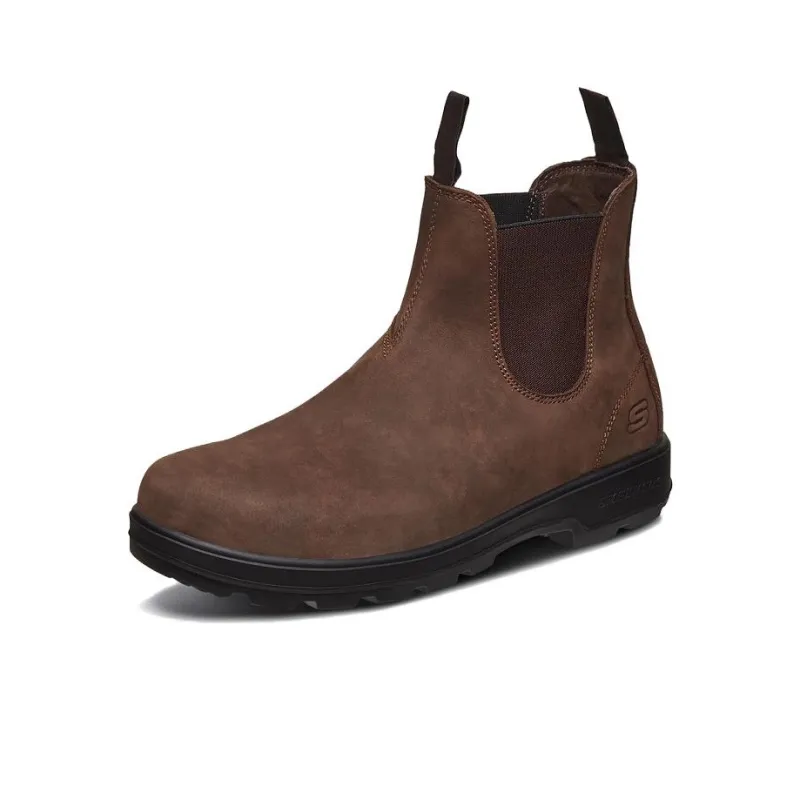 Skechers Relaxed Fit Crew Chelsea Boots Men's Brown-2