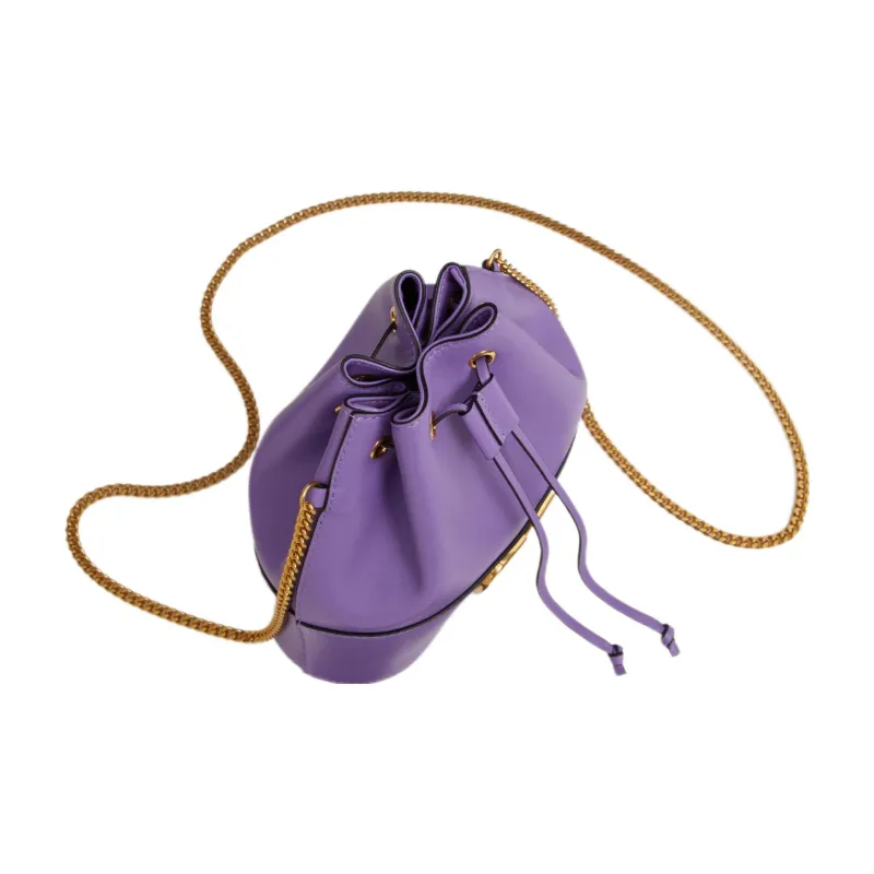 Valentino GARAVANI Leather Bucket Bags Shoulder Bag Crossbody Bag Mini Women's Purple-4
