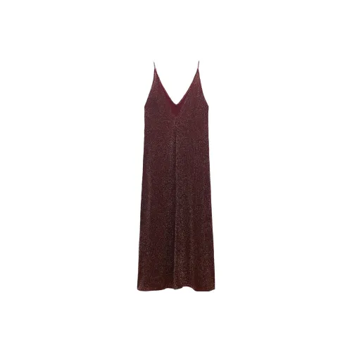 ZARA Slip Dresses Women's Dark Red