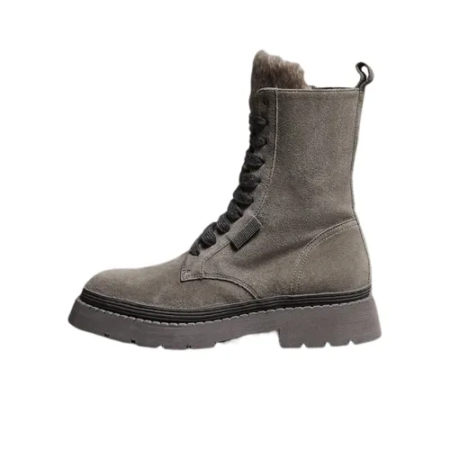 Brunello Cucinelli Ankle Boots Women's High-Top Gray