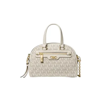 MICHAEL KORS Patchwork Leather Trim Dome Bag Handbag Shoulder Bag Crossbody Bag Extra Small Women's Vanilla White