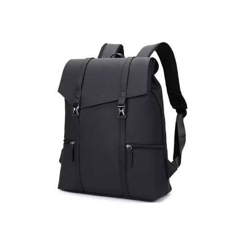 Slazenger PU Leather Patchwork Backpack Large Size Unisex Graphite Black
