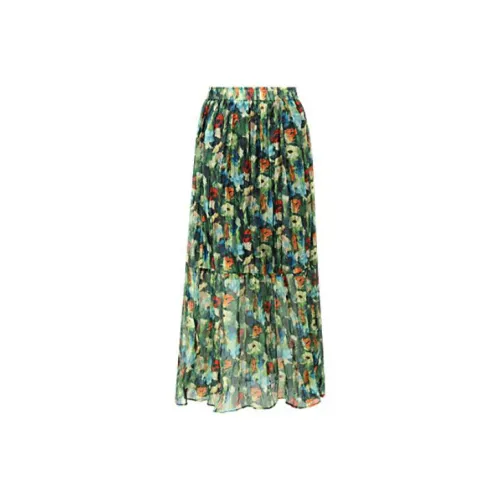 COCOBELLA Casual Long Skirts Women's Oil Painting Flowers