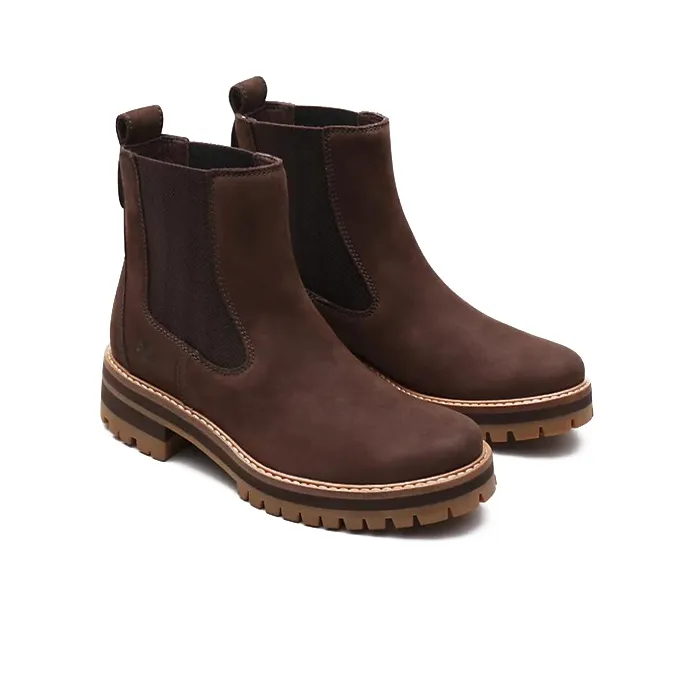 Timberland Courmayeur Valley Short Chelsea Boots Women's Brown Red-2