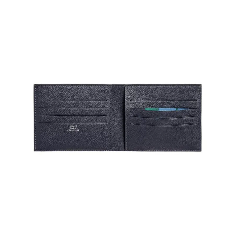 HERMES Citizen Twill Evercolor Calfskin Card Holder Regular Men's Midnight Blue/Sapphire Blue-1