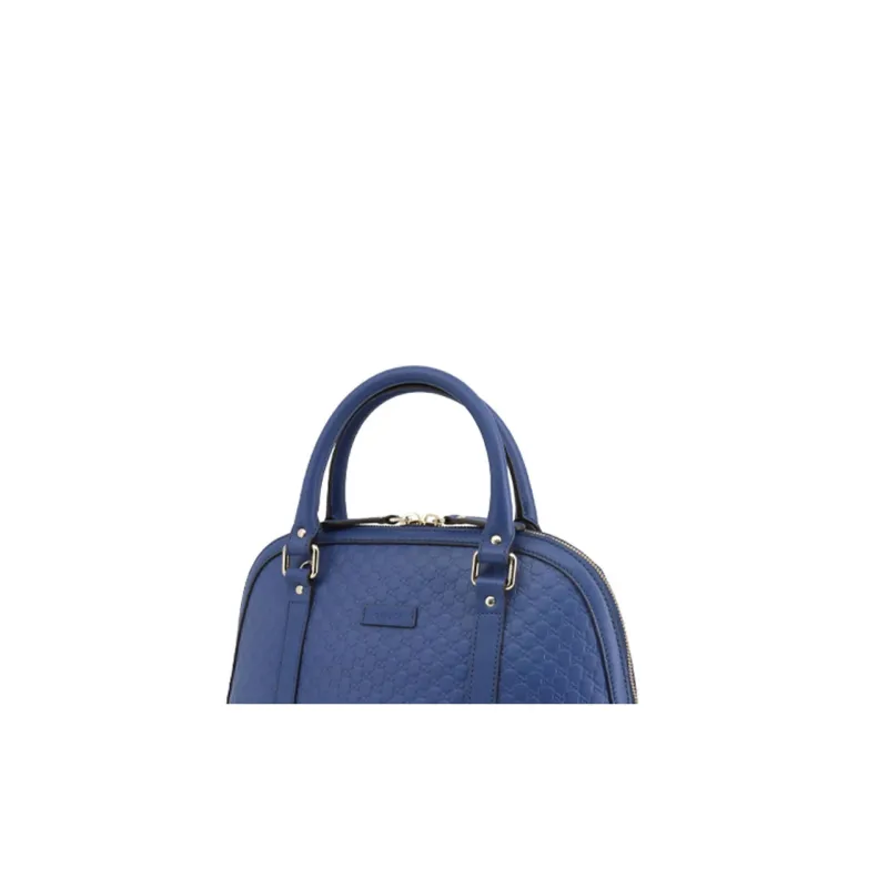 GUCCI Cow Leather Dome Bag, Shoulder Bag, Crossbody Bag, Handbag Medium Size Women's Blue-3