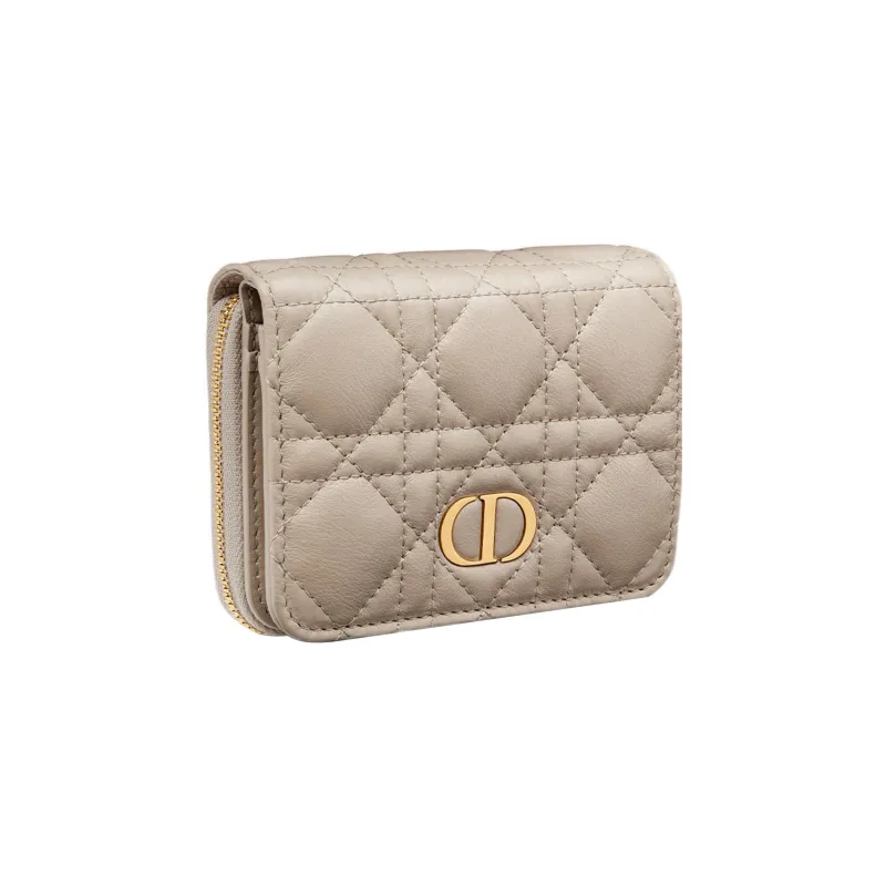 DIOR Caro Calfskin Wallet Women's Sand-1