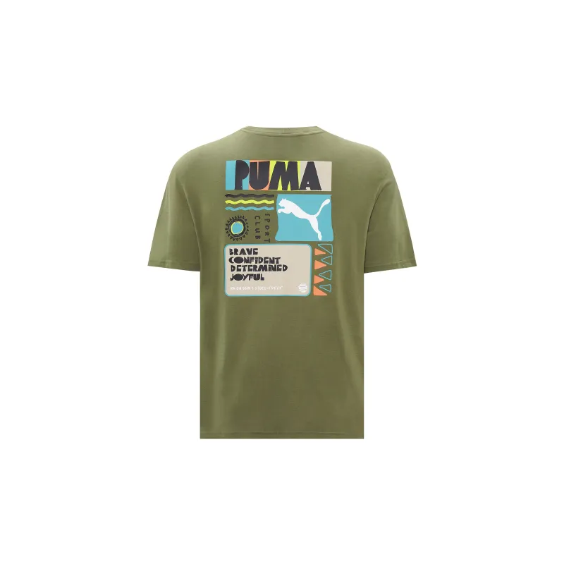 PUMA Set-in Sleeve T-Shirt Men's Army Green-1