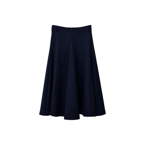 NancyCavally Casual Long Skirts Women's Navy Blue