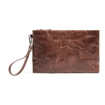 Ace Paul Top Grain Cow Leather Clutch Tubas Unisex Starburst Black/Sapphire Blue/Coffee/Yellow Brown