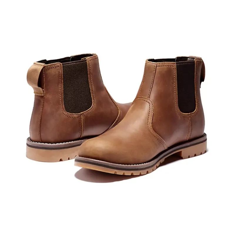 Timberland Larchmont Chelsea Boots Men Mid Top Brown-4