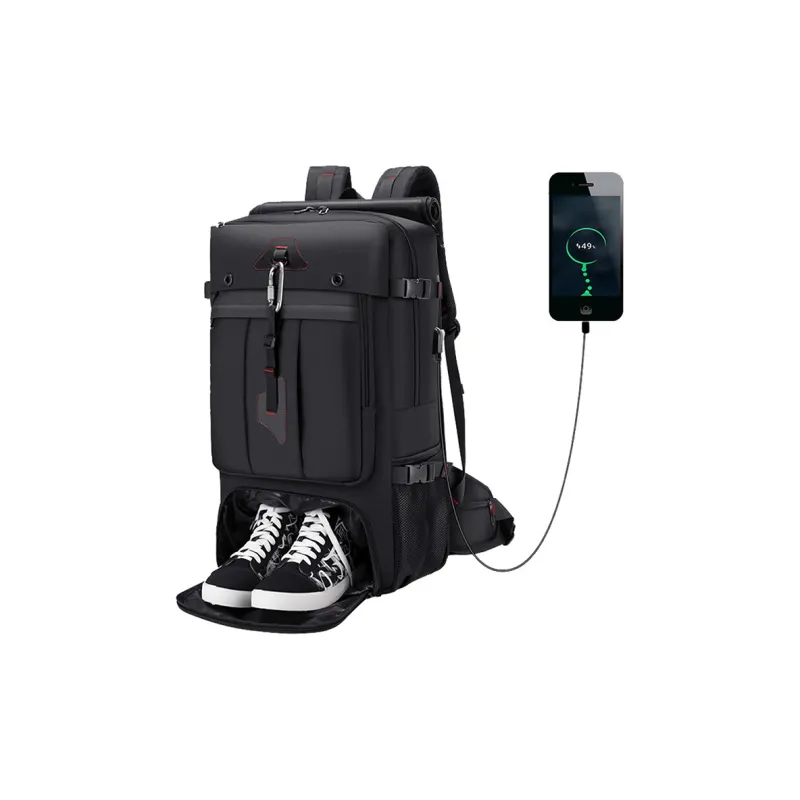 TGURU Oxford Travel Bag Luggage Bag Travel Bag One Shoulder Handbag Crossbody Bag Backpack Large Size Men's Black-3