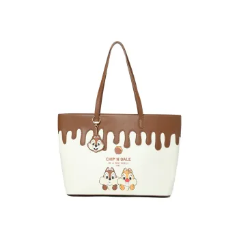 MESUCA Disney PU Tote Bag Shopping Bag Shoulder Bags Large Size Women's Beige Yellow