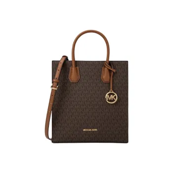 MICHAEL KORS Mercer Leather Tote Bag Shopping Bag Handbag Shoulder Bags Medium Size Women's Dark Brown