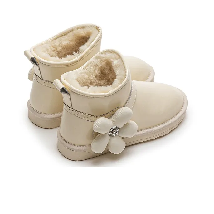 GRACEGIFT Snow Boots Women's Beige Yellow-3