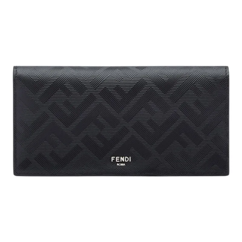 FENDI Leather Wallet Men's Black-0