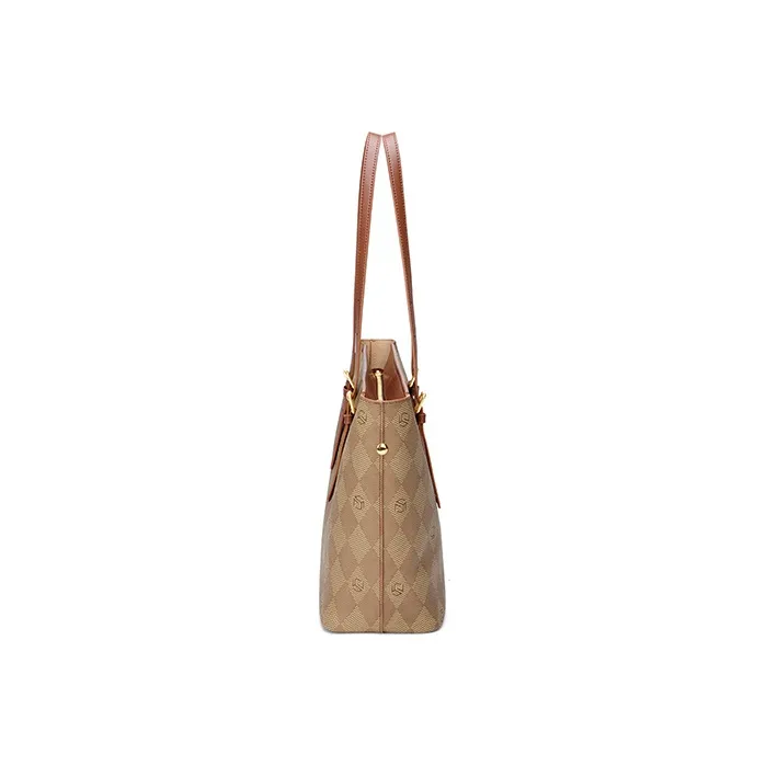 MashaLanti Synthetic Leather Tote Bag, Shopping Bag, Shoulder Bag Women's Coffee-2