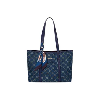 MashaLanti Denim Tote Bag Shopping Bag Shoulder Bags Large Size Women's Royal Blue