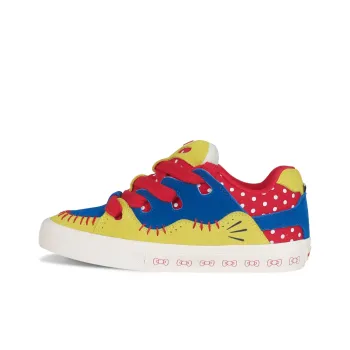 Ollieskate Abrasion Resistant Slip Resistant Low Top Skateboard Shoes Unisex Blue And Yellow Polka Dots Kitten