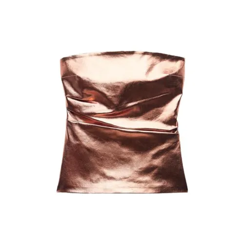 ZARA Strapless Tops Women's Bronze