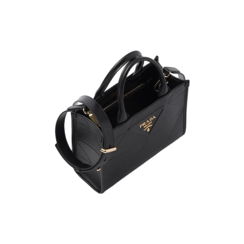 PRADA Symbole Leather Shoulder Bag, Crossbody Bag, Handbag Trumpets Women's Black-2