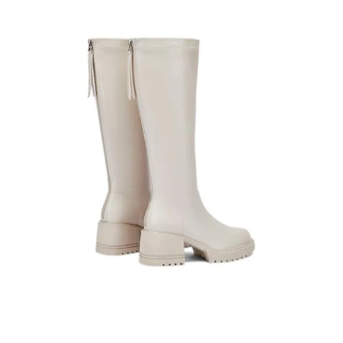 DAPHNE Knee high Boots Women's Black/Beige/Milk Tea-4