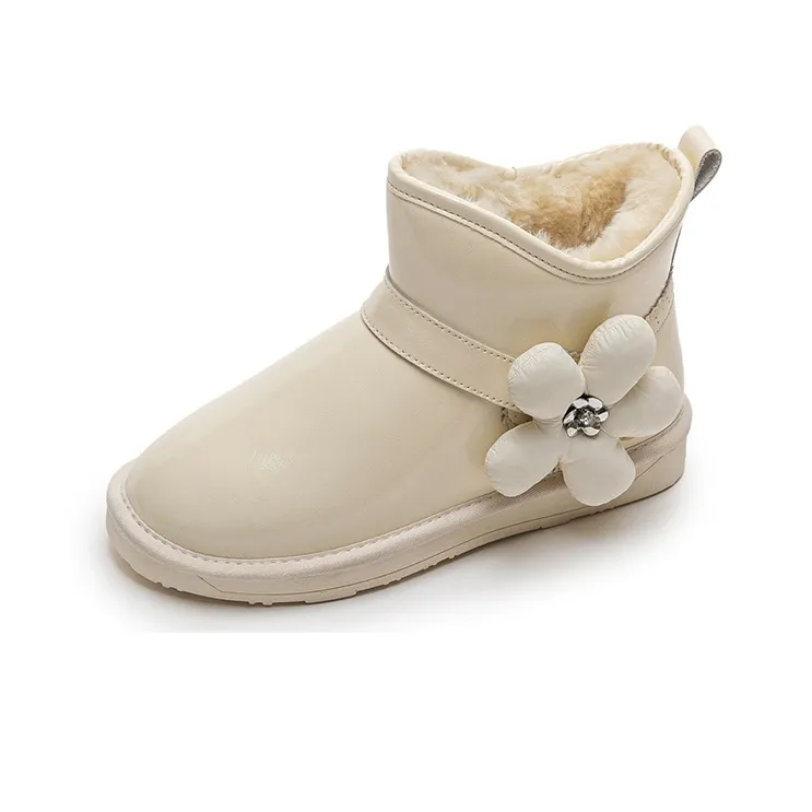 GRACEGIFT Snow Boots Women's Beige Yellow-1