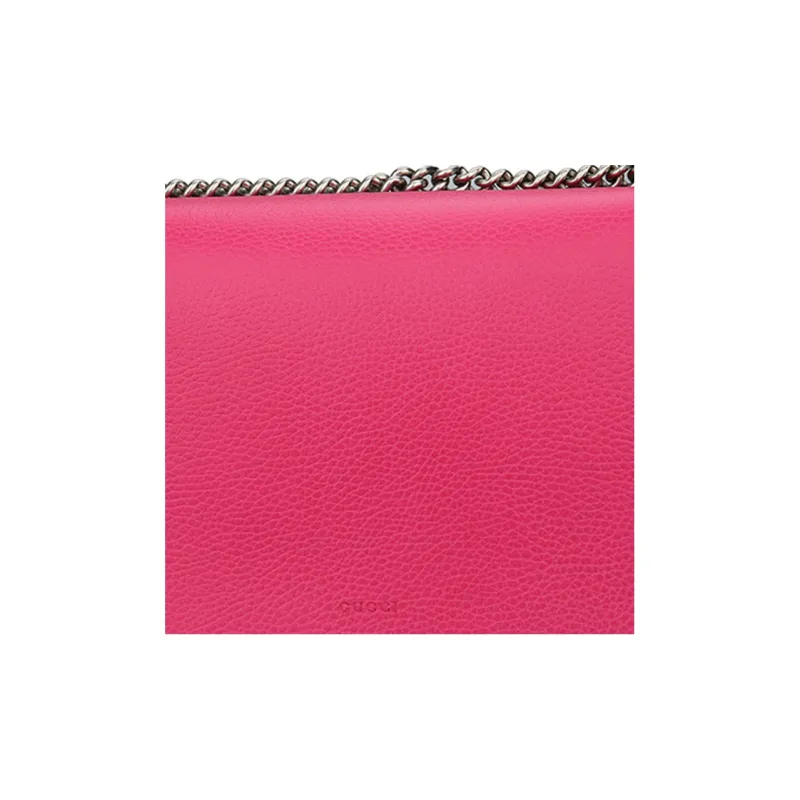 GUCCI Leather Wine God Treasure Single Shoulder Crossbody Bag Small Size Women's Fuchsia-4
