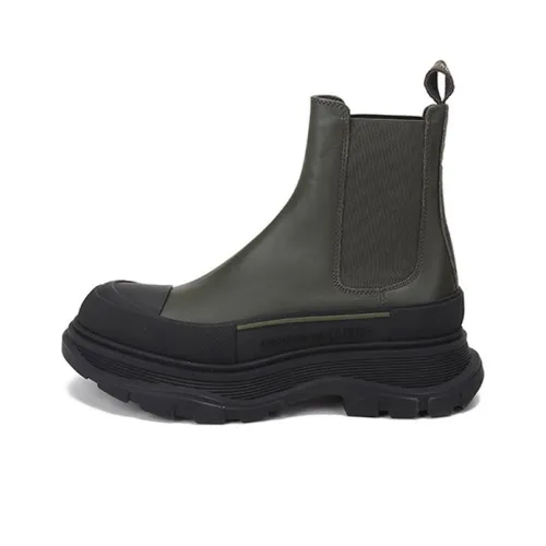 Alexander McQueen Tread Slick Chelsea Boots Women's Khaki Green