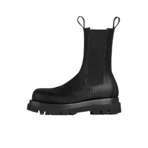 Bottega Venetta Lug Boots Black Leather
