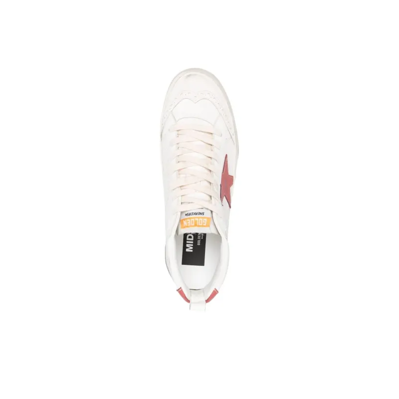 Golden Goose Mid Star Anti Slip Wear Resistant Low Top Skateboard Shoes Women's White Pink Vintage Version-4