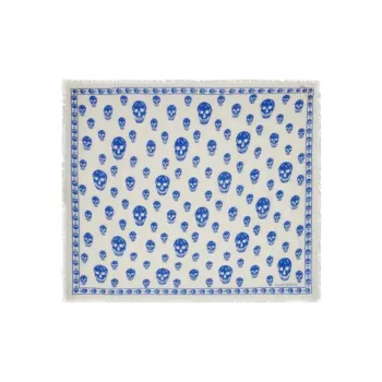 Alexander McQueen Skull Printed Fringed Scarf