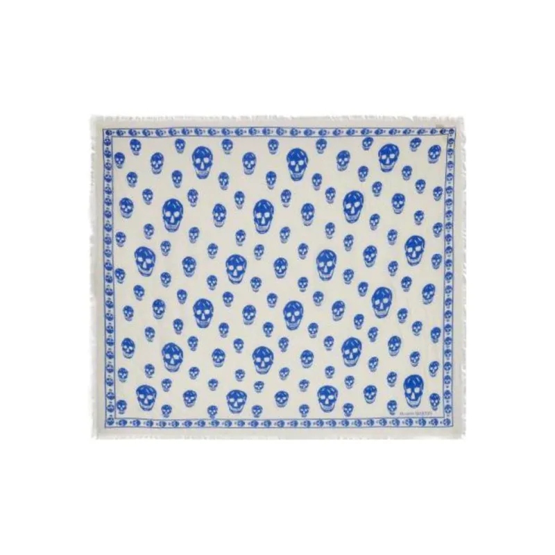 Alexander McQueen Skull Printed Fringed Scarf-0