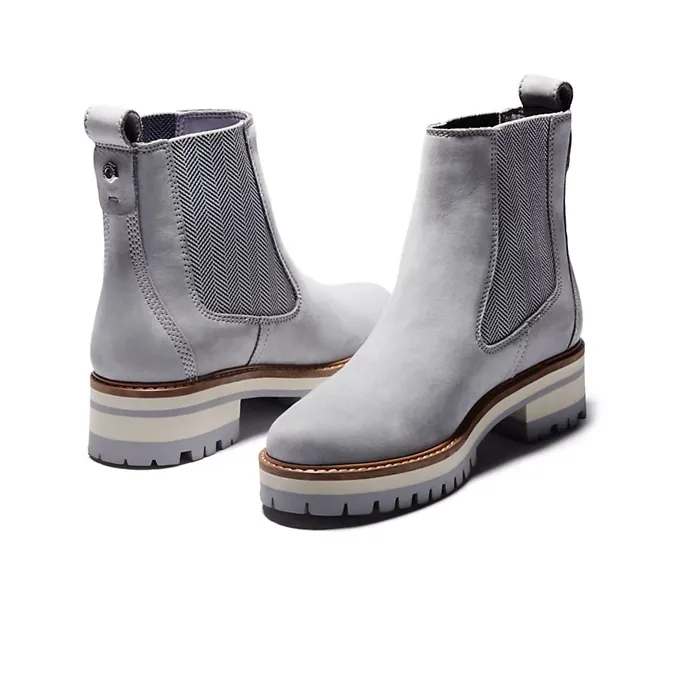 Timberland Courmayeur Valley Short Chelsea Boots Women's Gray-2