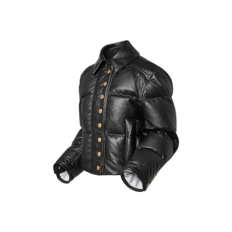 LOUIS VUITTON Monogram Leather Padded Boxy Jacket-2
