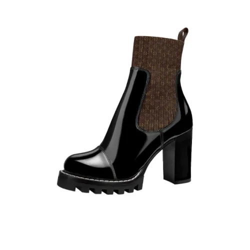 LOUIS VUITTON Star Trail Ankle Boots Women's Black/Brown