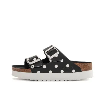 Birkenstock Arizona Platform Birko Flor Narrow Fit 'Black White Dots' Women's