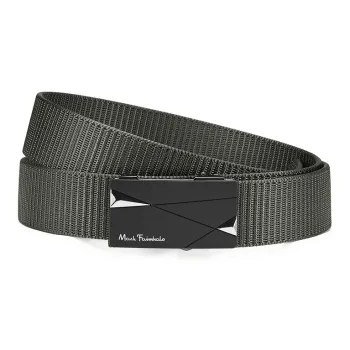 FAIRWHALE Woven With Alloy, No Tooth Automatic Inward Curling Hair Casual Nylon Sports Belts Men's 3.4CM
