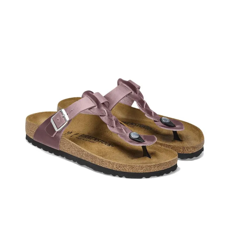 Birkenstock Gizeh Braided Flip Flops Women's Pink-3
