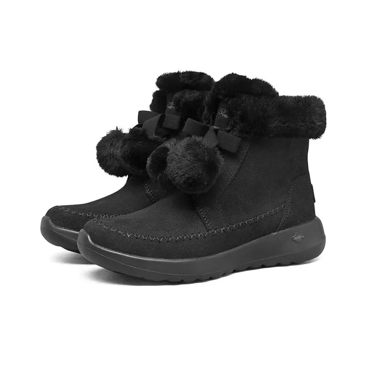Skechers ON THE GO Warm And Wear Resistant Short Snow Boots Women's Charcoal Black-2