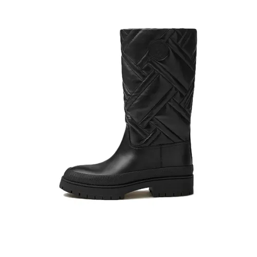 HERMES Mosaique Mosaic Knee-high Boots Women's Black