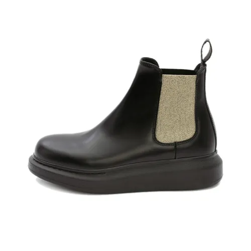 Alexander McQueen Hybrid Chelsea Boots Women's Mid-Top Black/Gold