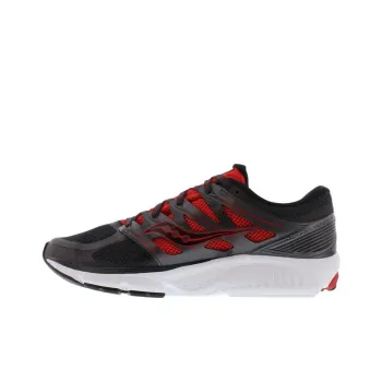 Saucony Zealot ISO Cushioning Anti Slip And Wear Resistant Low Top Running Shoes Men's Black Red
